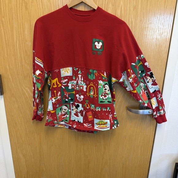 Disney Jackets & Blazers - Disney World Christmas Spirit Jersey Size Mickey Mouse Holiday Red XS